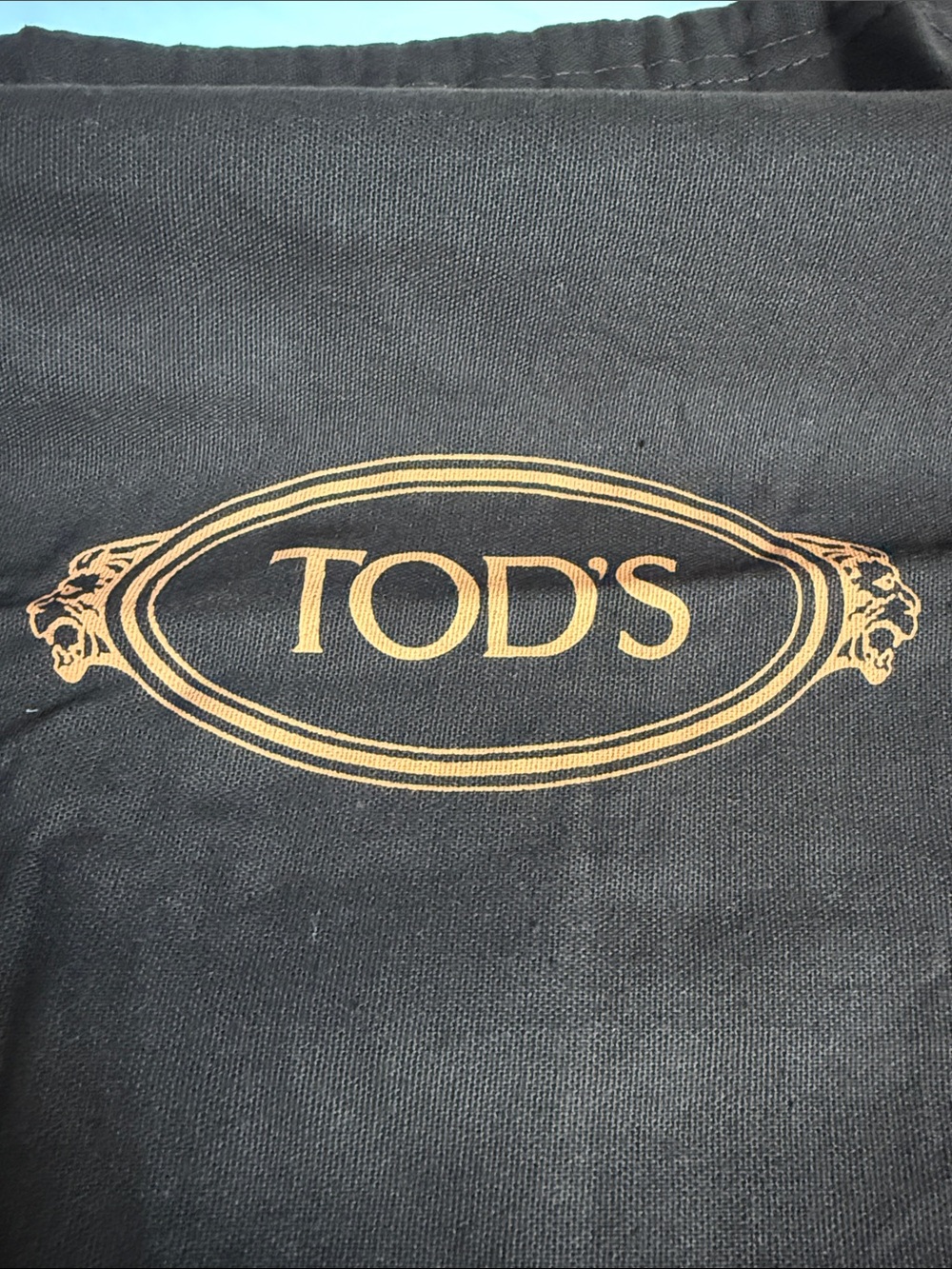 TOD'S Drawstring Dust Bags - Black with orange Logo